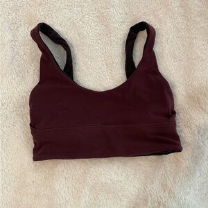 Reversible maroon/black lululemon sports bra - size 4